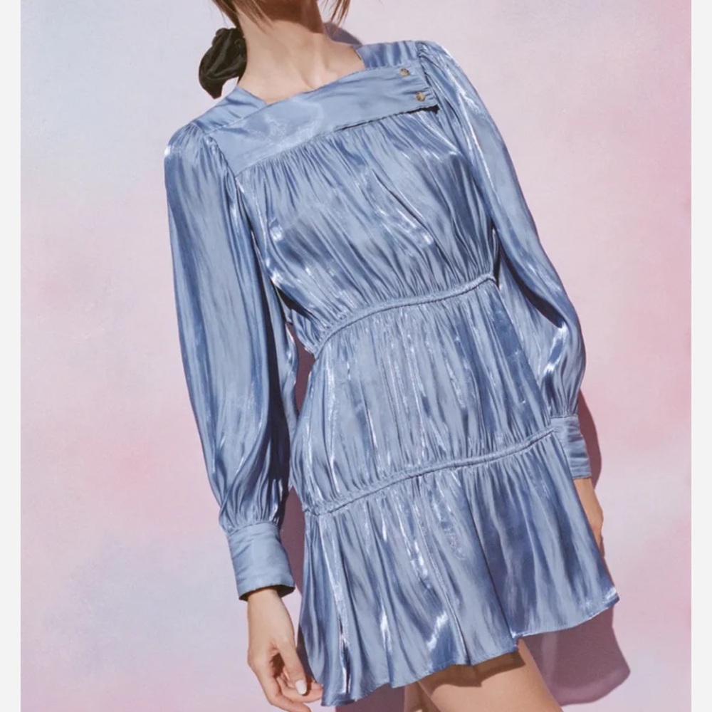 Elegant Blue Satin Dress Ciao Lucia